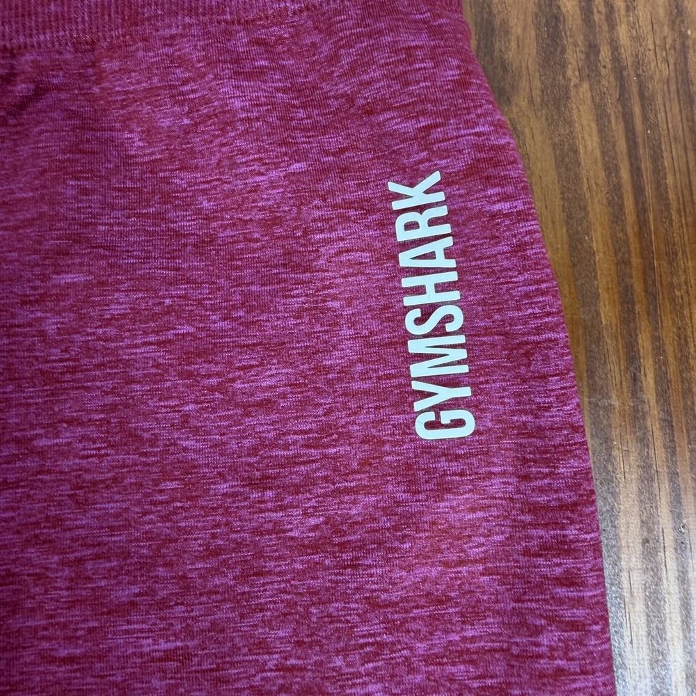 Gymshark Raspberry Small Athletic Window Leg Cuff Details Leggings Gym Workout - Picture 3 of 9